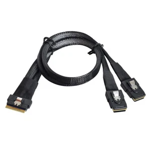 PCI-E Ultraport Slimline SAS Slim 4.0 SFF-8654 8i 74pin to Dual SFF-8087 Mini - Picture 1 of 9