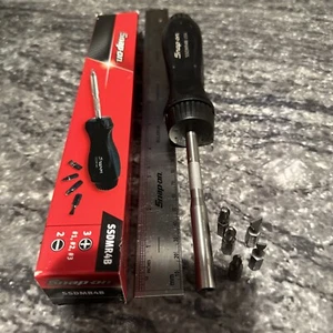 Snap On ssdmr4b black ratcheting screwdriver with 5 bits - Picture 1 of 5