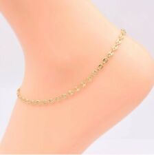 10k Yellow Gold Puffed Anchor Mariner 10" Link Anklet Bracelet 4.7 MM 5.5 grams