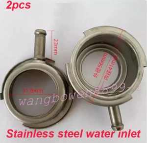 Asiento de entrada de agua de acero inoxidable para soldadura de cuello de llenado de tanque de agua de radiador 56 mm 2 piezas - Imagen 1 de 2