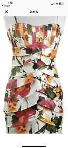 JS Collections Shutter Pleats Sweetheart Neckline Floral Dress NWT - 14 - Picture 1 of 10