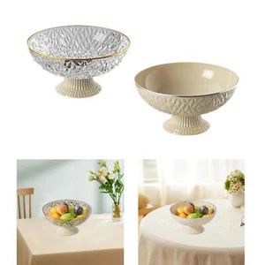 Pedestal Fruit Bowl Footed Bowl for Countetop Living Room Kitchen Counter - Picture 1 of 13