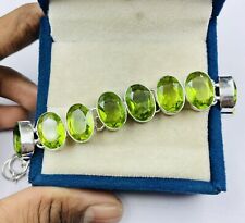 925 Sterling Silver Green Peridot Gemstone Handmade Jewelry Unique Bracelet