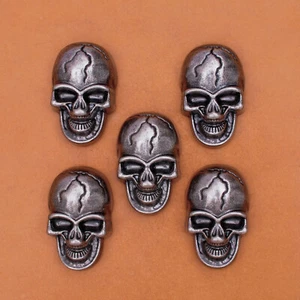 38X24MM 10pcs ANTIQUE SILVER Punk Rock Biker SKULL CONCHOS for Leathercraft BELT - Picture 1 of 10