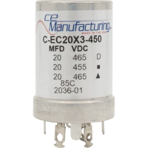 Condensador, CE Mfg., 450V, 20/20/20μF, Electrolítico - Imagen 1 de 1