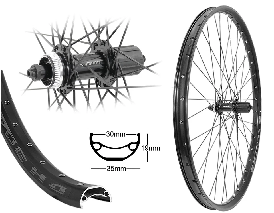 Hinterrad 27,5" Disk Hohlkammer 30-584 Shimano Centerlock MTB 8-10fach Industrie - Bild 1 von 1