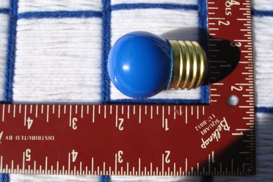 BOXof25 new ceramic opaque BLUE S11 sign & night LIGHT BULB 7 & 1/2 WATT 7.5S11 - Image 1 of 3