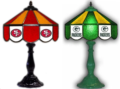 NFL Licensed 21" Stained Glass Table Light Lamp /32 TEAMS AVAILABLE Cover