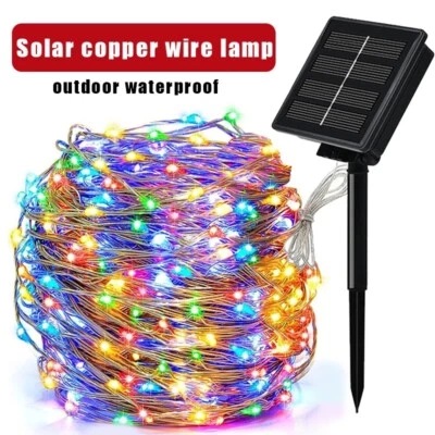 Multicolor 100 LED String Lights Solar Garden Fairy Lights Outdoor Party Decor - Image 1 of 4