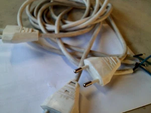 3x WEISSE NETZKABEL EURO je ca.1,2m (ENDE OFFEN)    8118 - Picture 1 of 2