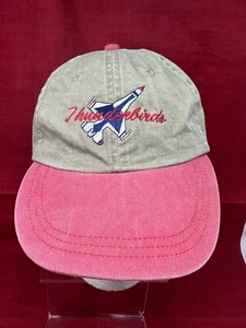 Thunderbirds United States Air Force USAF ADAMS Leather Strapback Baseball Hat - Picture 1 of 11
