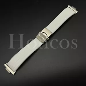 Correa de reloj de goma blanca de repuesto para cierre y adaptador Tissot PRX - Imagen 1 de 4