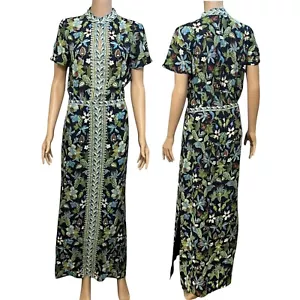 Tory Burch Wisteria Garden Maxikleid Small Seide Blumen Kaktus Print Urlaub - Bild 1 von 8