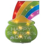 St. Patrick's Day Shimmer Lighted Window Decoration Pot of Gold