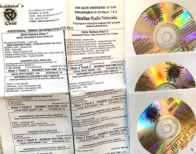 5/13/06  STEVE GODDARD'S 60's/70's GOLD: 42 GIRLS NAME HITS & 19 RARE INTERVIEWS - Image 1 of 2