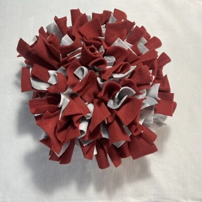 Dog Toy Slow Feeder Puzzle Scent Work - Medium Snuffle Mat Red And Gray Pattern - Image 1 of 4