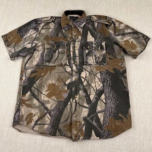 Vintage Merrill & Forbes Short Sleeve Camouflage Hunting Shirt Mens Medium Camo - Picture 1 of 11