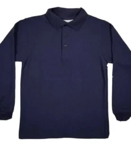 Elder Brand, Unisex Long Sleeve Pique Knit With Rib Cuffs, Navy, Youth & Adult - Picture 1 of 1
