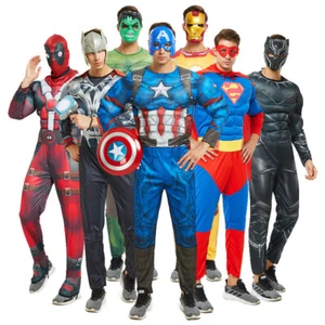 Adult Jumpsuit w/Mask Marvel Super Hero Halloween Cosplay Costumes Fancy Dress - Picture 1 of 18