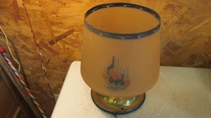 Old Reverse Painted Glass Shade Light Fixture - Picture 1 of 3