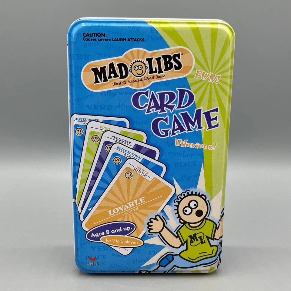 Mad Libs Juego de Cartas Coleccionista Tin El Mejor Juego de Cartas de Palabras del Mundo 2004 Foto 1 de 3