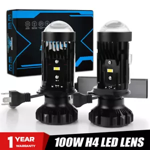 2x RHD H4 100W 40000LM Mini LED Projector Lens Headlight Bulbs Hi/Lo Retrofit - Picture 1 of 15