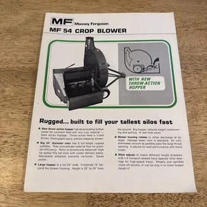 Vintage 1976 Massey Ferguson MF54 Crop Blower Sales Brochure Spec Sheet - Picture 1 of 3