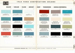 1964 FORD LINCOLN MERCURY GALAXIE FAIRLANE COMET THUNDERBIRD PAINT CHIPS (R-M) - Bild 1 von 2