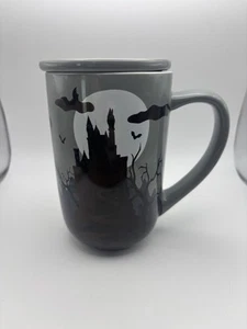 Davids Tea Nordic Mug Color Changing Bats Haunted Castle Halloween Gray Black - Picture 1 of 6