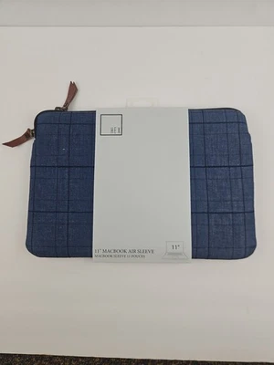 HEX 11" MacBook Air Sleeve  Blue Denim Washed Canvas New Laptop Note Case Bag  - Image 1 of 4