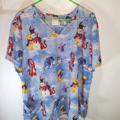 Exfoliantes Winnie the Pooh Tigger Eeyore Piglet para mujer 3XL invierno cuello en V elásticos  Foto 1 de 4