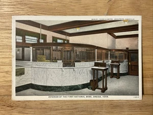Antigua postal interior del primer banco nacional Oneida, Tennessee  - Imagen 1 de 2