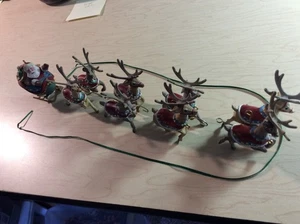 1992 Hallmark Keepsake Santa and His Reindeer Ornaments Set of 5 Complete No Box - Picture 1 of 5