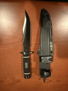 SOG Knives Tech Bowie Fixed Blade knife w/sheath All Black - Picture 1 of 2