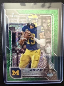 2025 Bowman Chrome U Bryce Underwood 1st Green Shimmer /99 Michigan - Picture 1 of 1