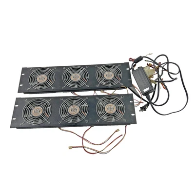 Rackmount Cooling Fan Lot Set of 2 - 3U 3 Scythe SFF21E 3-pin Fans in each unit - Image 1 of 4