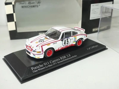 PORSCHE 911 CARRERA RS 2.8 N°45 LE MANS 1973 MINICHAMPS 1:43 Arrivée 8ème 1er Cl - Photo 1/2