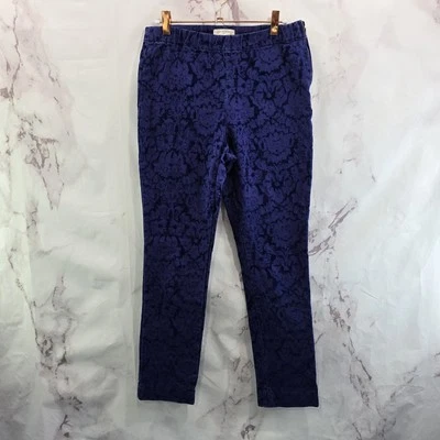 Pantalones Anthropologie para mujer 6 púrpura tiro alto esenciales ajustados brocado terciopelo  Foto 1 de 4