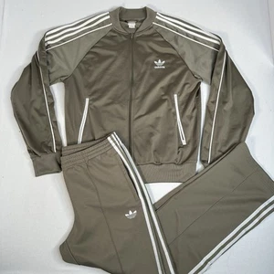 Adidas Originals Firebird Trefoil Tracksuit 2 Piece Olive Military Green Pleated - Picture 1 of 22