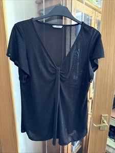 M&S SPARKLY TUNIC TOP BLACK —20 Ex Condition - Picture 1 of 3