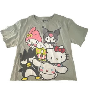 Sanrio Hello Kitty and Friends Graphic T-shirt Green Short Sleeve Crop Top - Picture 1 of 7