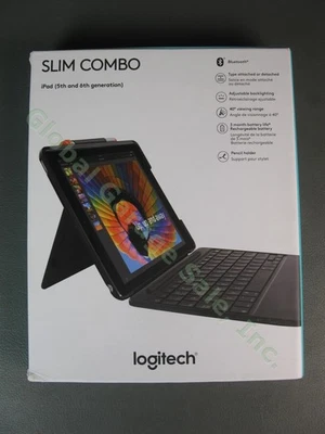 Logitech Slim Combo Backlit Bluetooth Keyboard & Case For iPad Tablet 5-6th Gen - Image 1 of 4