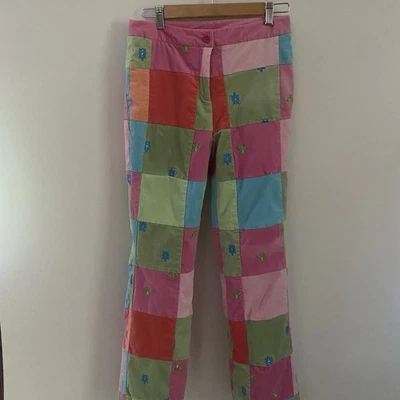 Pantalones Lilly Pulitzer Talla 4 VINTAGE Patchwork Bordados Tortugas Abejas Usados en Excelente Condición Foto 1 de 4