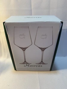 2025 Augusta Masters Tournament 2 Wine Glasses 14 Oz Fine Non Lead - Picture 1 of 2