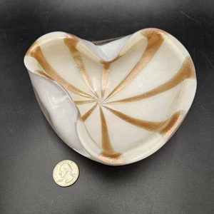 VTG Alfredo Barbini Circus Tent Pink Gold Cased Glass Bowl Ashtray 6.25" - Picture 1 of 10