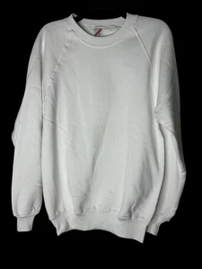 Vintage Jerzees Sweatshirt Weiß Herren Large Langarm 1990er USA - Bild 1 von 5