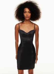 Vestido Aritzia Wilfred Negro Espejo Satinado Bustier Talla 12/Grande - Imagen 1 de 19