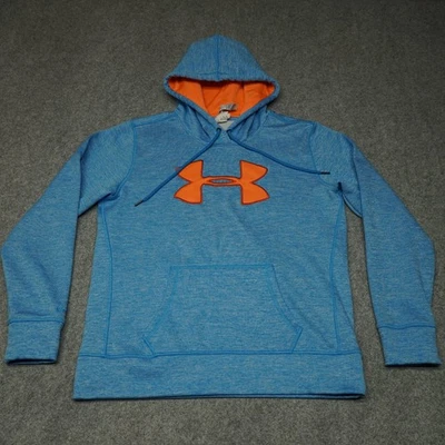 Sudadera con capucha Under Armour para mujer azul naranja mediana ColdGear Foto 1 de 4