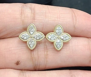 14K YELLOW Gold 1Ct Solitaire REAL Diamonds Studs Earring Certified G-VS1 - Picture 1 of 5