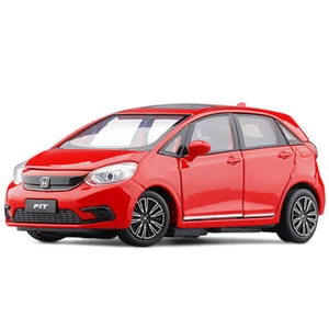 1:32 Honda Fit Model Car Metal Diecast Toy Cars Doors Open Turning Wheels Red - Picture 1 of 12